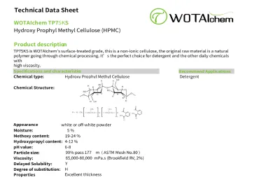 WOTAIchem™️-HPMC-TP75KS Technical data sheet for HPMC