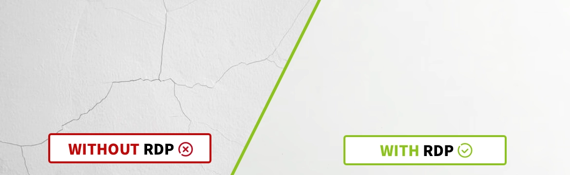 Wall putty with RDP comparison chart.